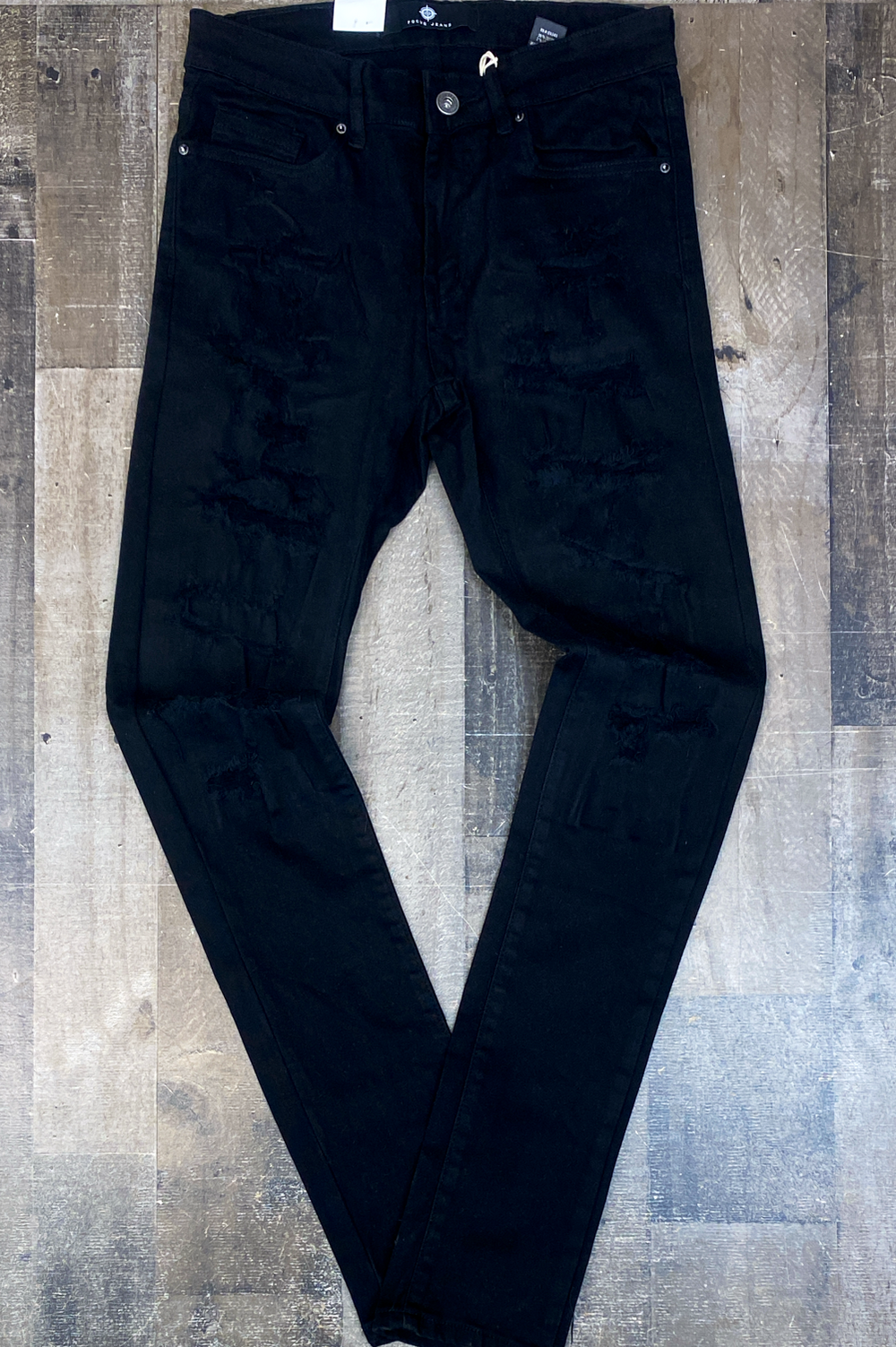 Focus- rip & repair denim jeans (black)