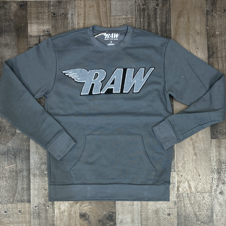 Rawyalty- raw chenille patch sweatshirt