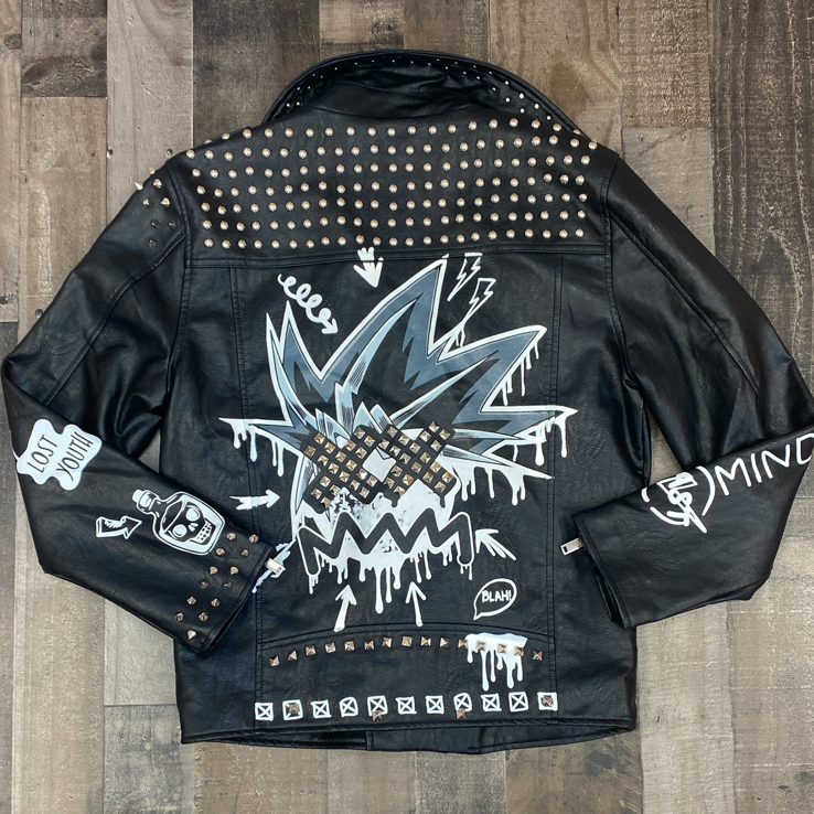 
                  
                    Smoke rise- print all over leather jacket
                  
                