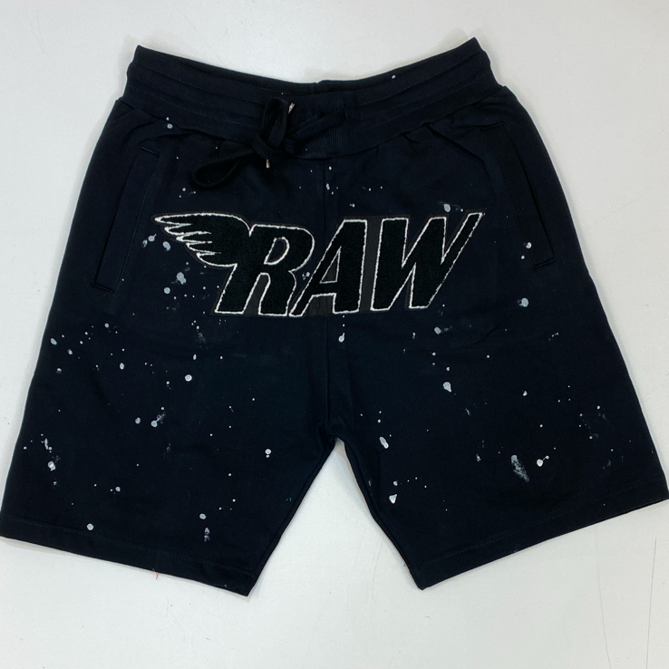 Rawyalty- raw chenille patch shorts w/paint