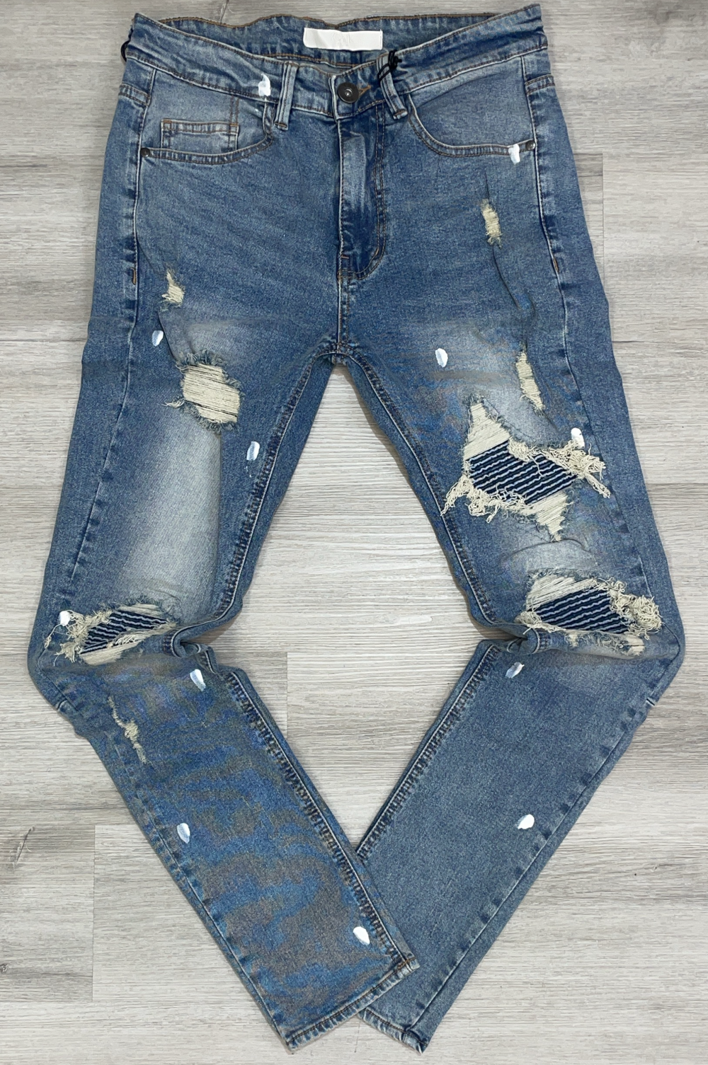KDNK - pintuck- patched jeans