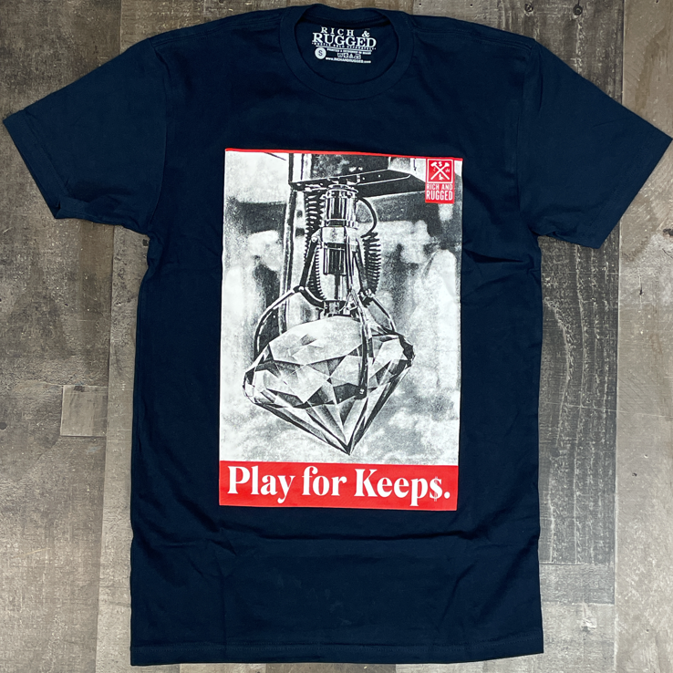 Rich & Rugged- play for keeps ss tee (navy)