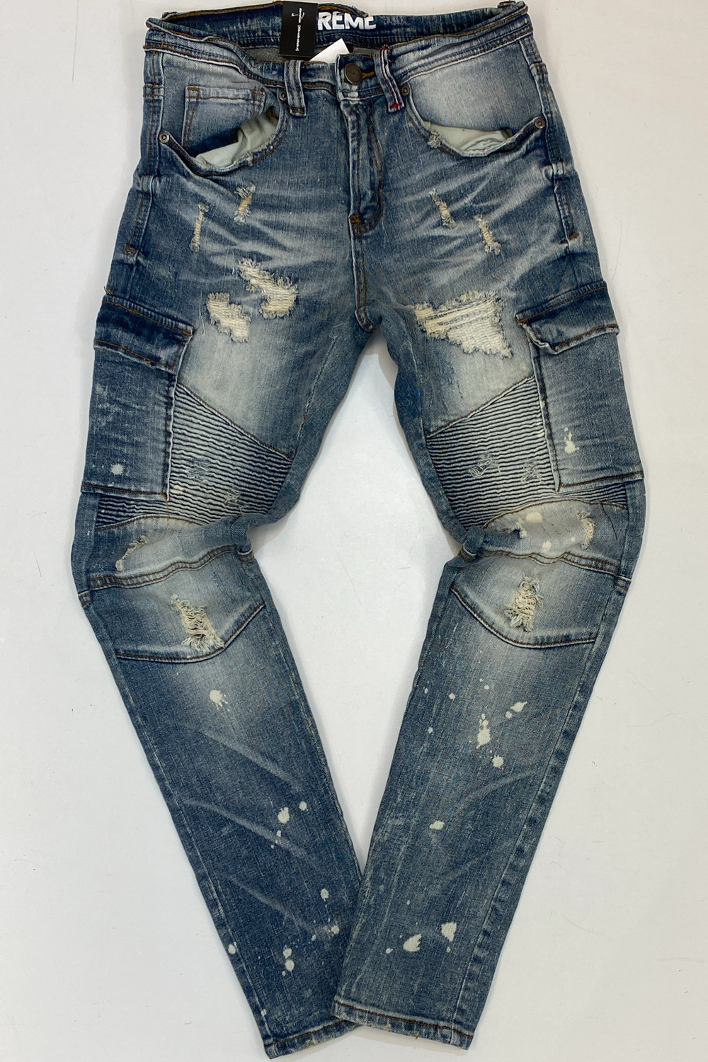 Preme- denim jeans w/side pockets