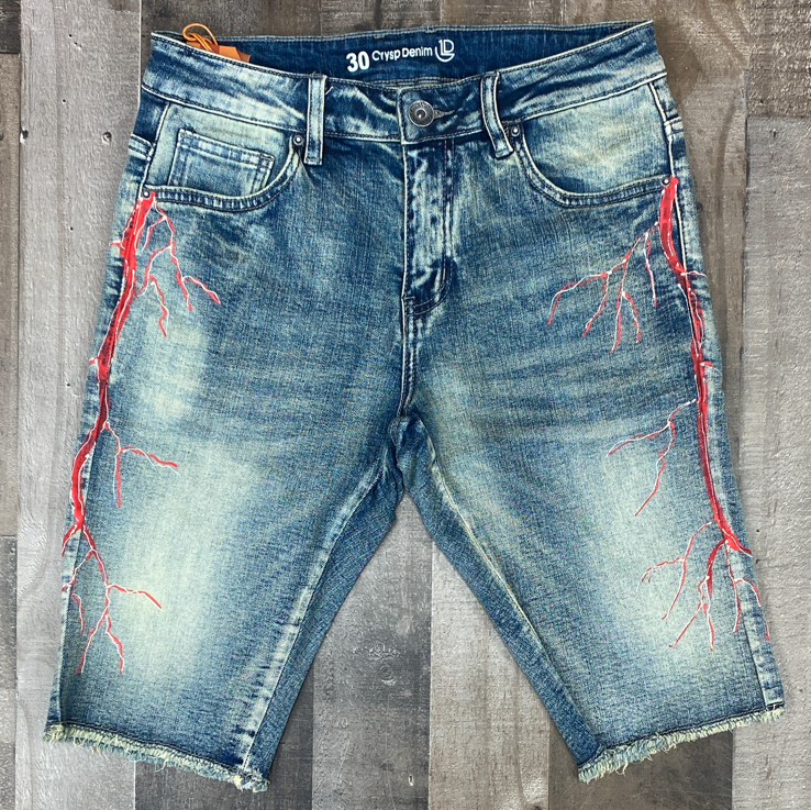 Crysp Denim- lightening shorts (blue/red)