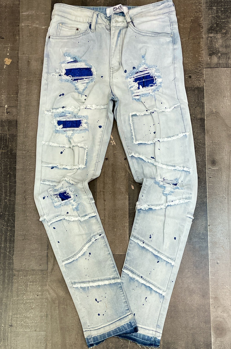 Dna Premium Wear- splattered paint studded jeans – Major Key Clothing Shop