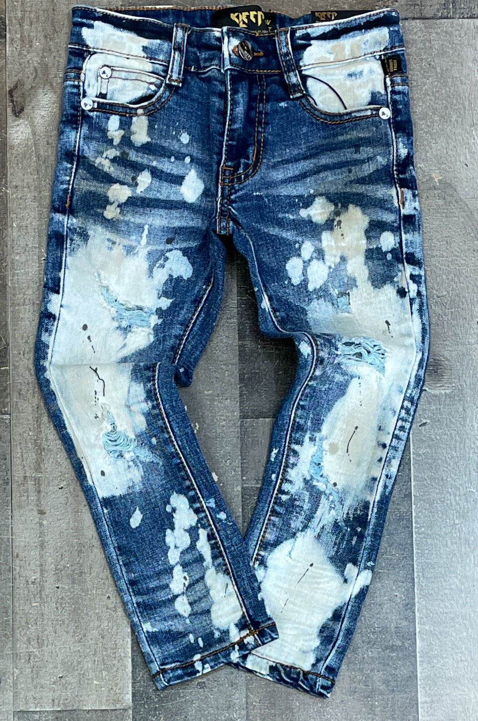 Kleep- kids bleached denim jeans