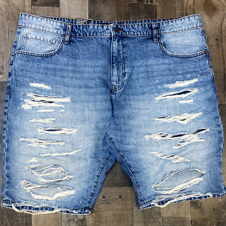 JORDAN CRAIG- m/blue shredded shorts