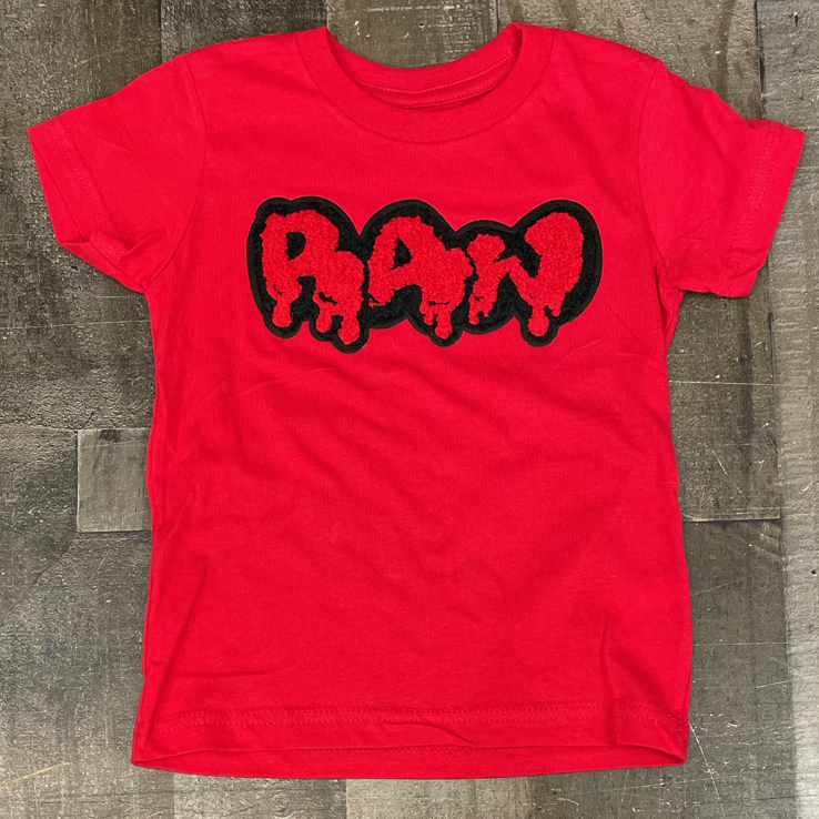 Rawyalty- drippy raw chenille patch ss tee (red)(kids)