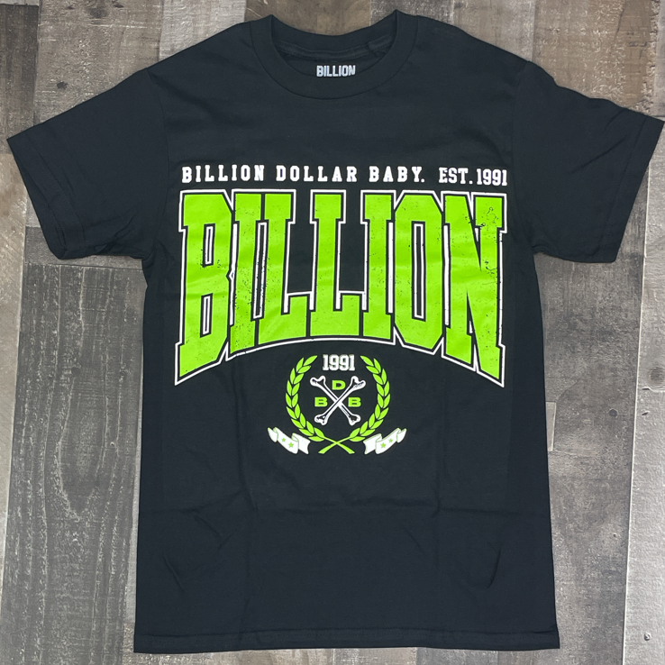 Billion Dollar Baby- seal ss tee (black/lime green)
