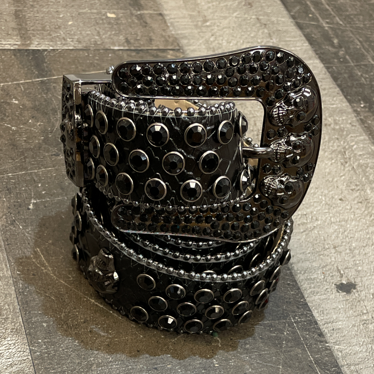 Dna Premium Wear- studded belt (black with skull heads)