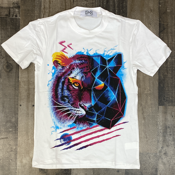Dna Premium Wear- studded space tiger ss tee (white)