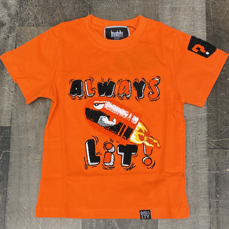 DENIMiCITY- Always lit ss tee (orange)(kids)