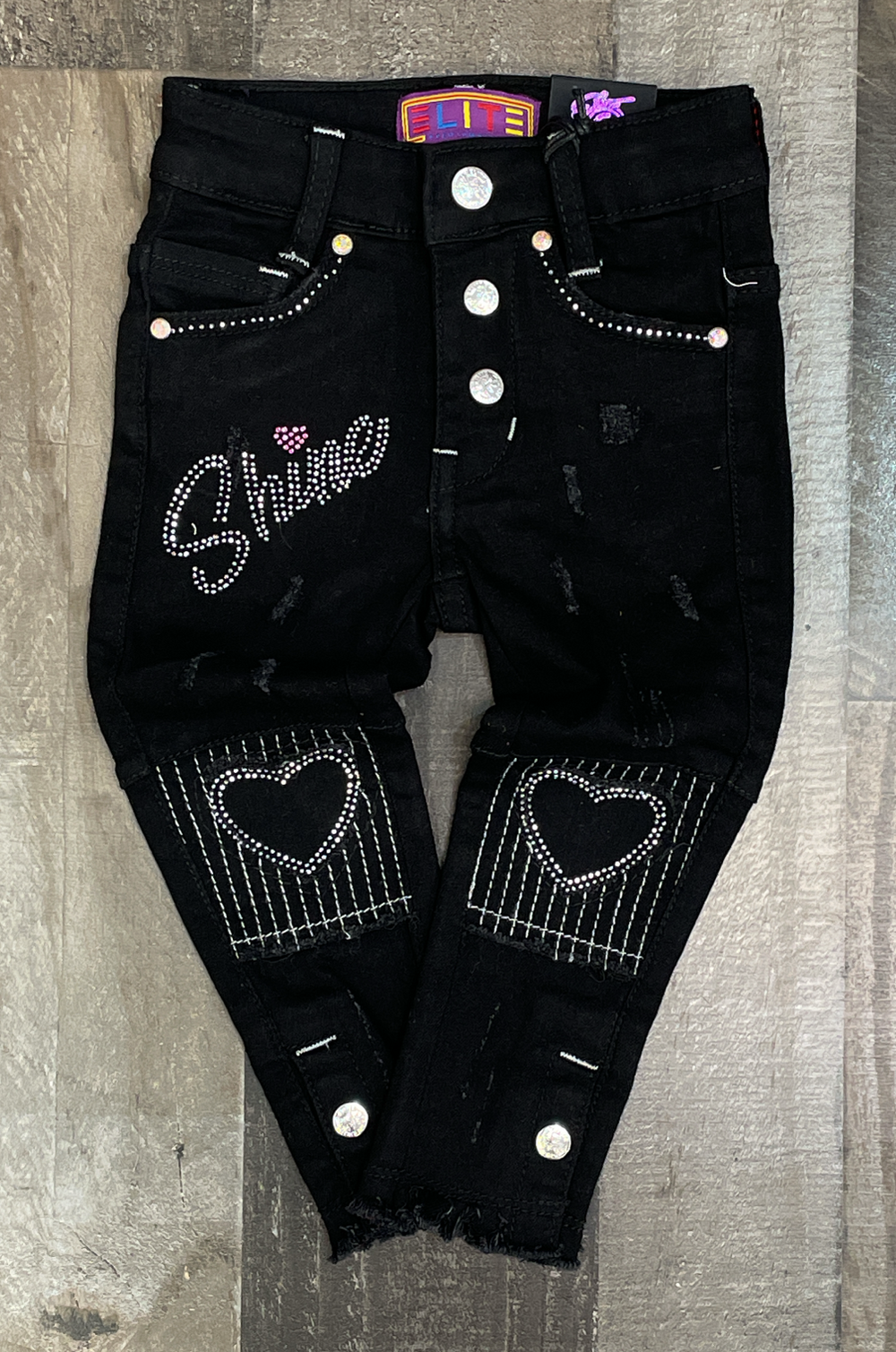 Elite- shine girl jeans (black)(kids)