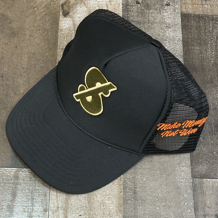 Outrank- make money not war foam trucker hat (black)