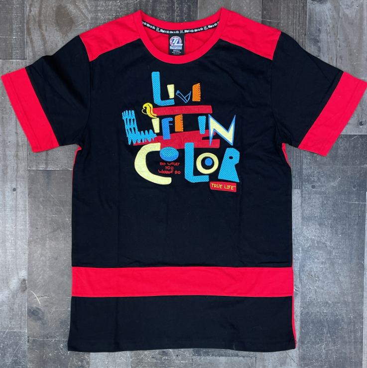 True Life - red/black life in color tee