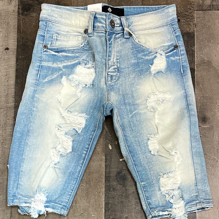 Focus- ripped denim shorts (lt. blue)